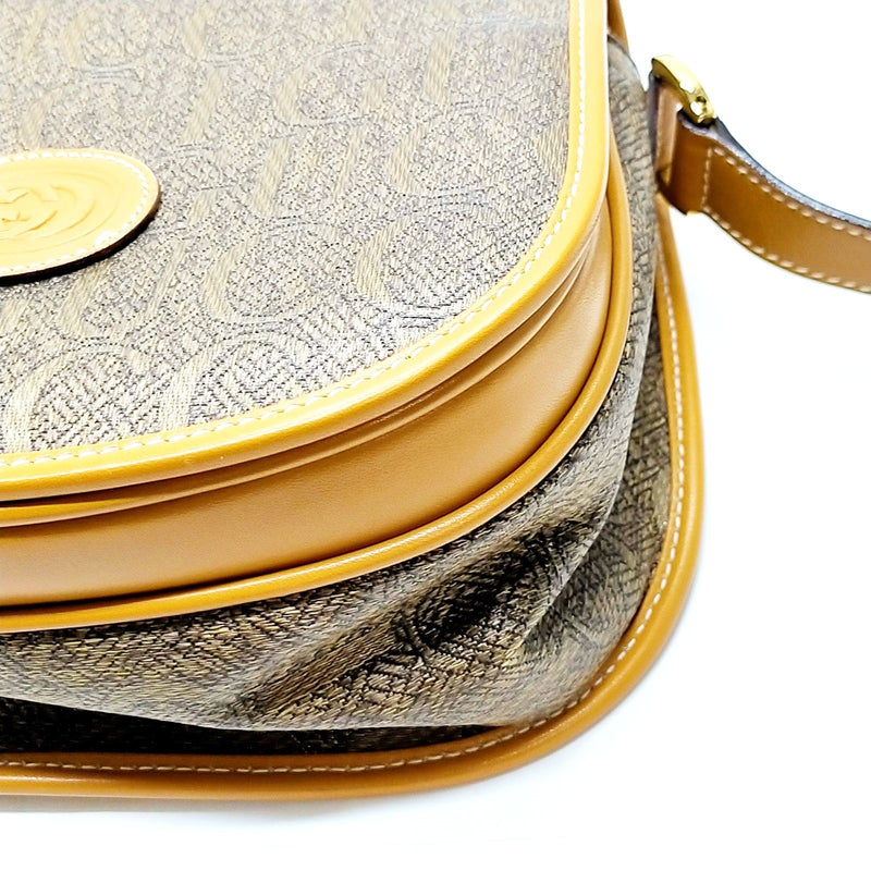 Vintage Gucci Crossbody Bag Brown Canvas