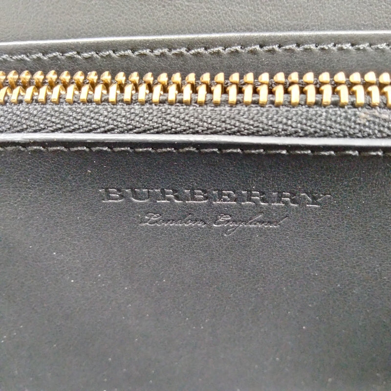 Burberry Long Wallet Black Leather