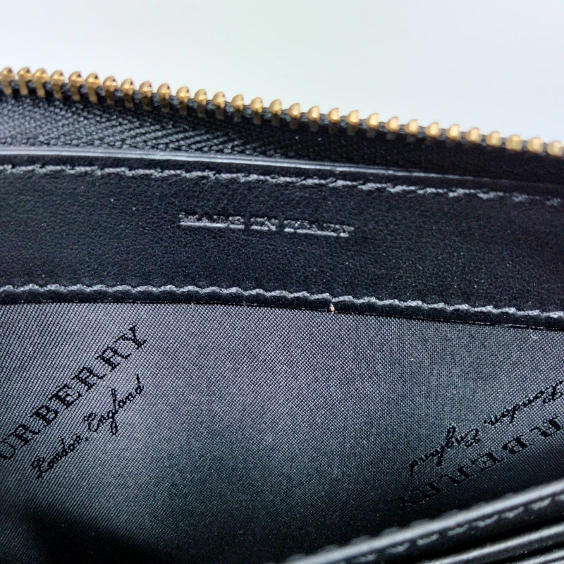 Burberry Long Wallet Black Leather