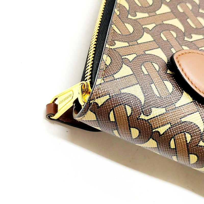 Burberry Clutch Bag Brown Pvc