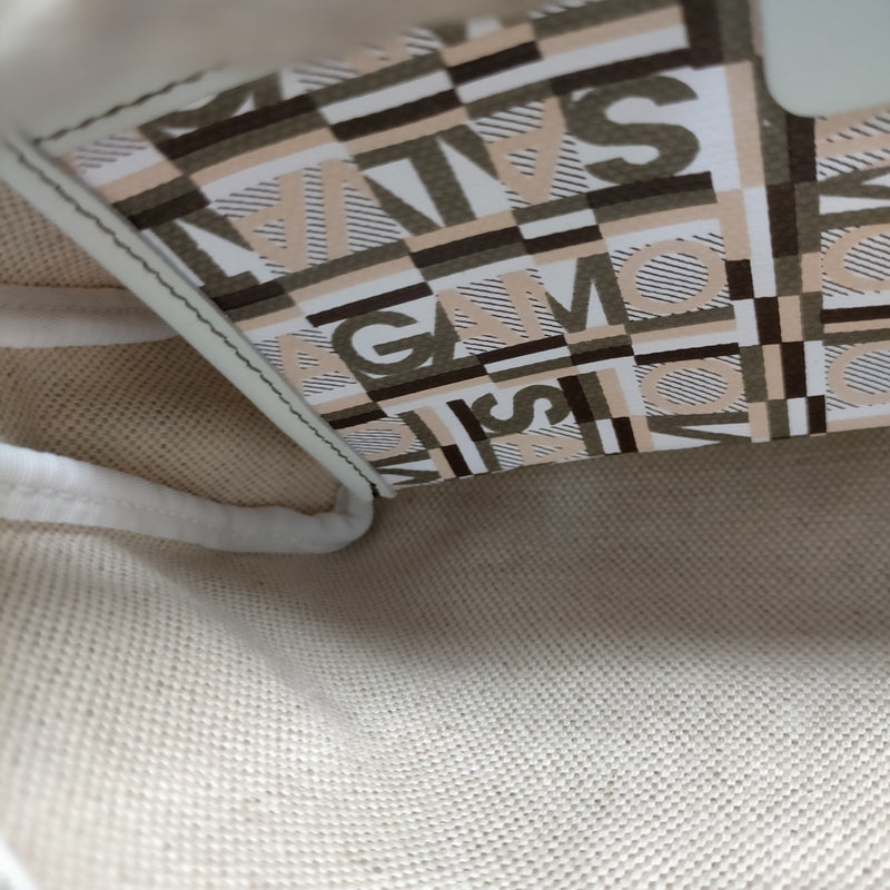 Ferragamo Hand Bag Beige Pvc