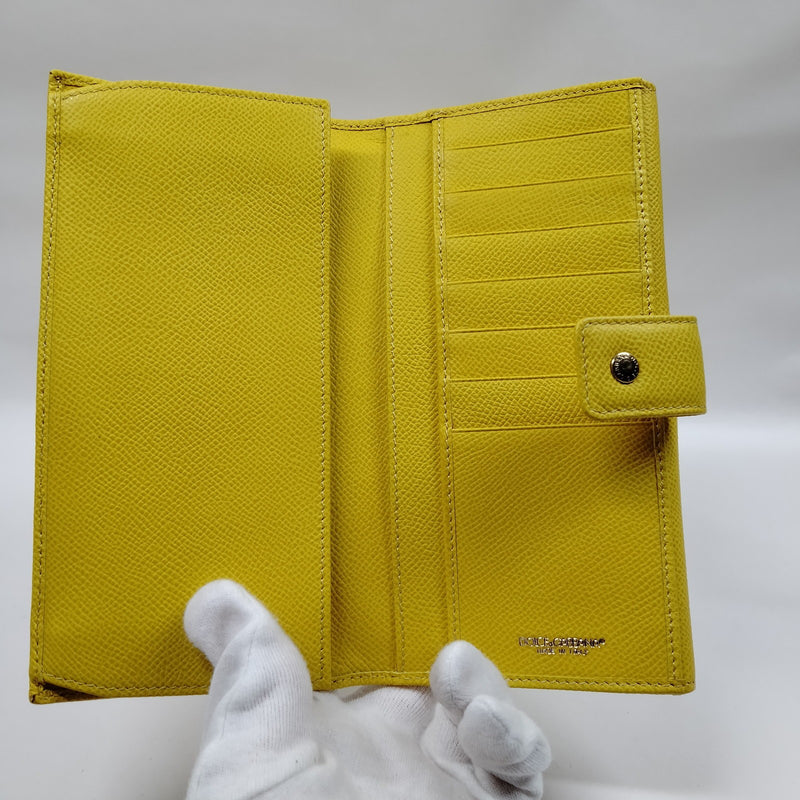 Dolce&Gabbana Long Wallet Yellow Leather