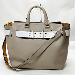 Burberry Tote Bag Beige Leather