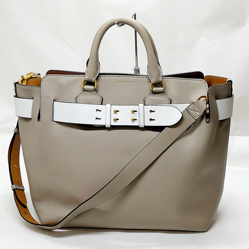 Burberry Tote Bag Beige Leather