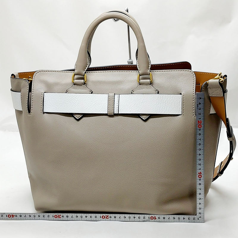 Burberry Tote Bag Beige Leather