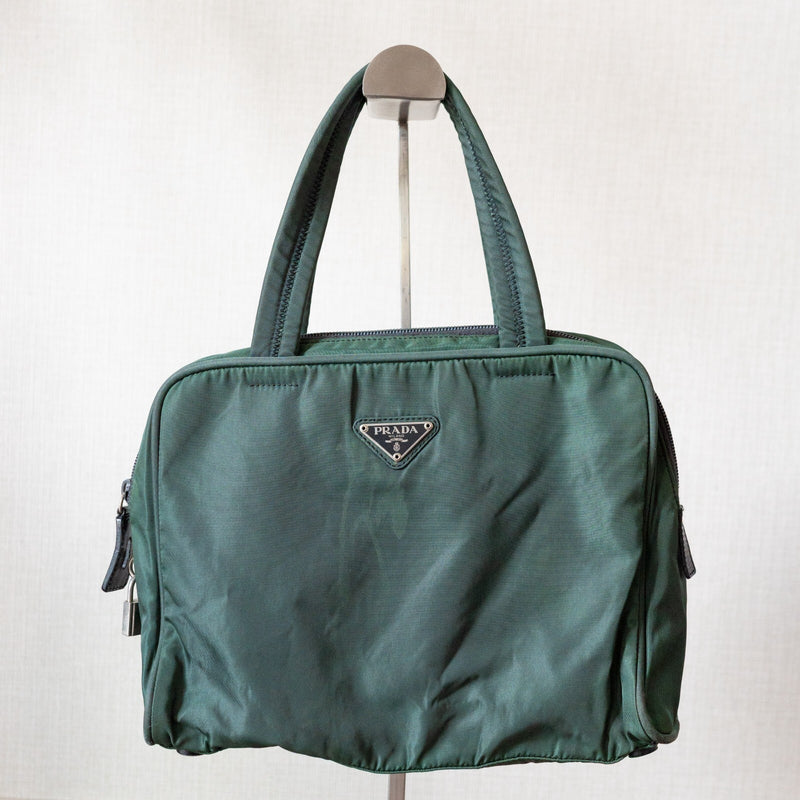 Prada Tote Handbag Nylon Tessuto Padlock