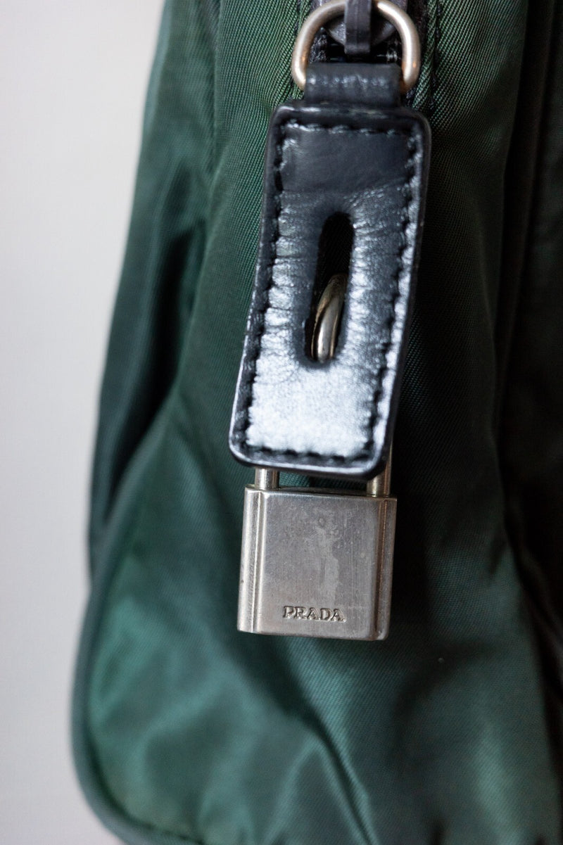 Prada Tote Handbag Nylon Tessuto Padlock