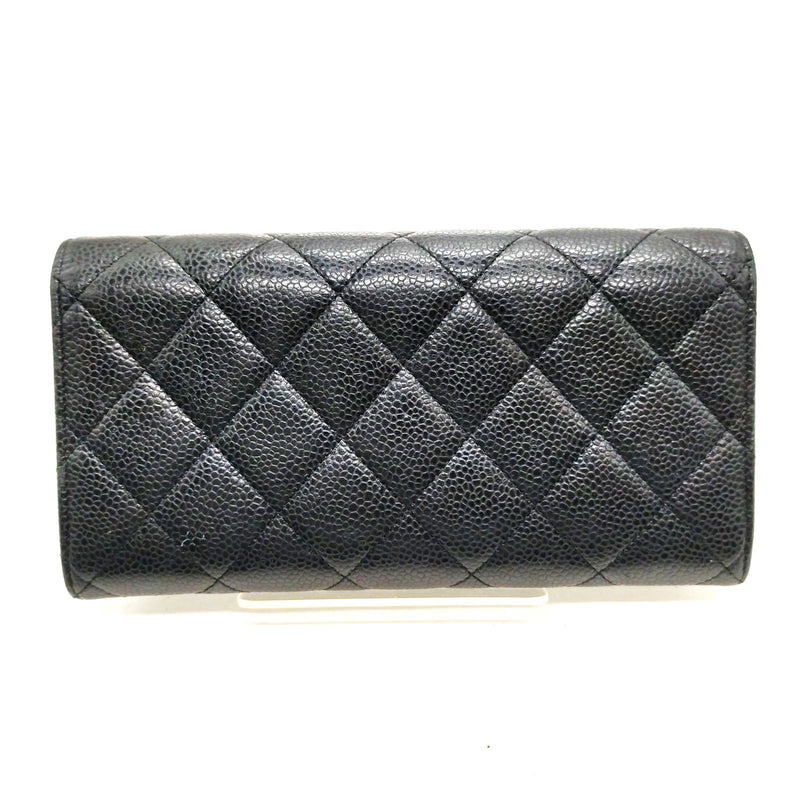 Chanel Long Wallet Black Caviarskin