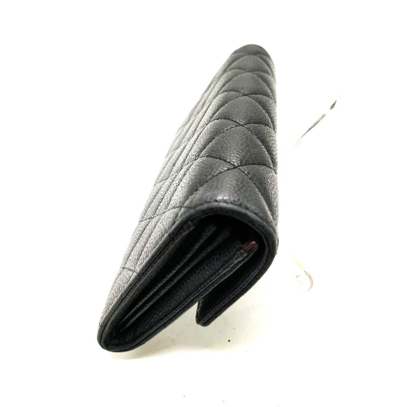 Chanel Long Wallet Black Caviarskin