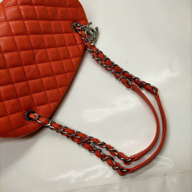 Chanel Shoulder Bag Orange Caviarskin