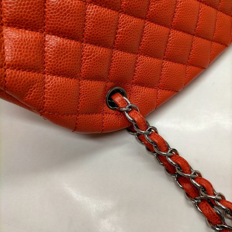 Chanel Shoulder Bag Orange Caviarskin