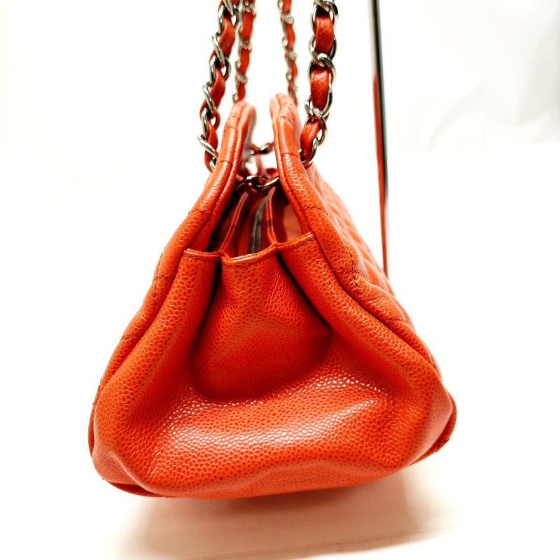 Chanel Shoulder Bag Orange Caviarskin