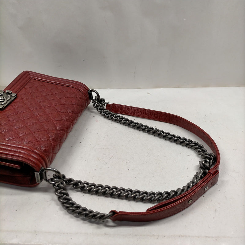 Chanel Shoulder Bag Red Caviarskin