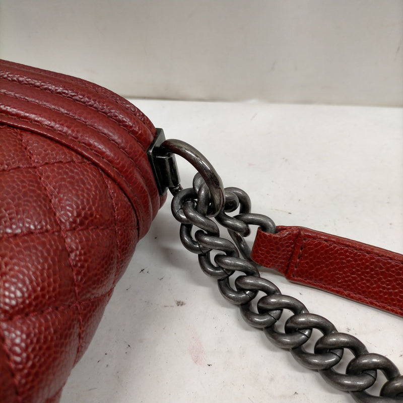 Chanel Shoulder Bag Red Caviarskin