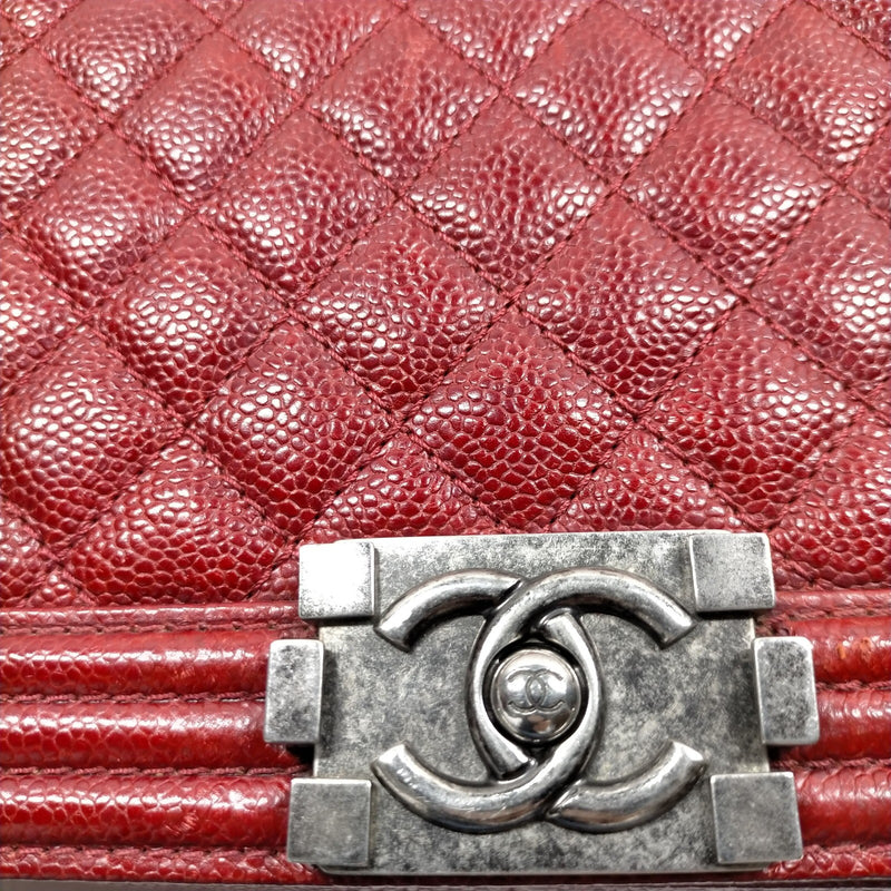 Chanel Shoulder Bag Red Caviarskin