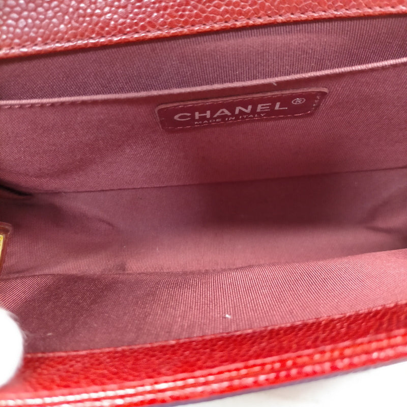 Chanel Shoulder Bag Red Caviarskin