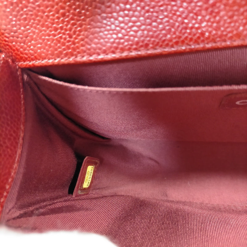 Chanel Shoulder Bag Red Caviarskin