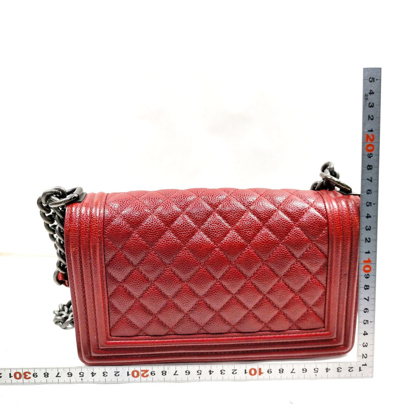 Chanel Shoulder Bag Red Caviarskin