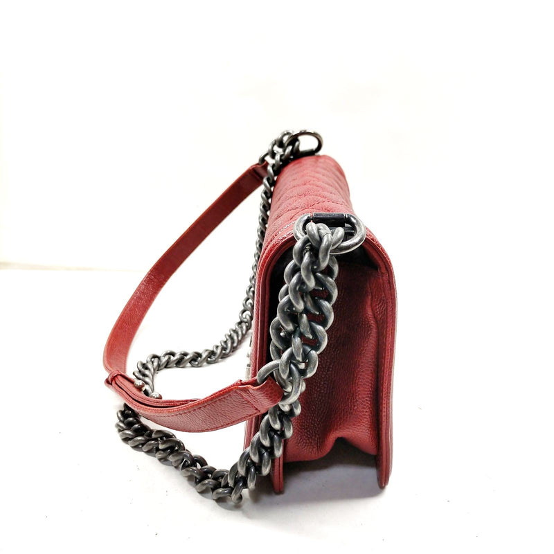 Chanel Shoulder Bag Red Caviarskin