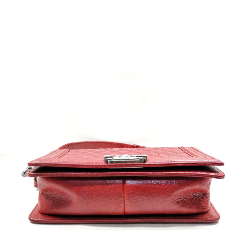 Chanel Shoulder Bag Red Caviarskin