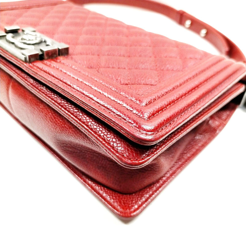 Chanel Shoulder Bag Red Caviarskin