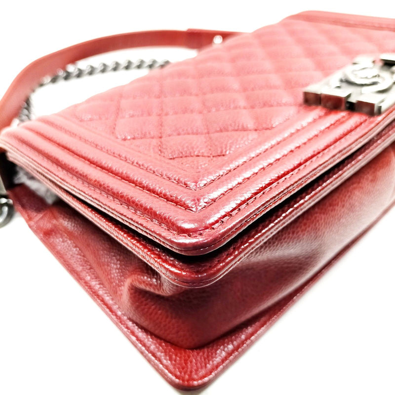 Chanel Shoulder Bag Red Caviarskin