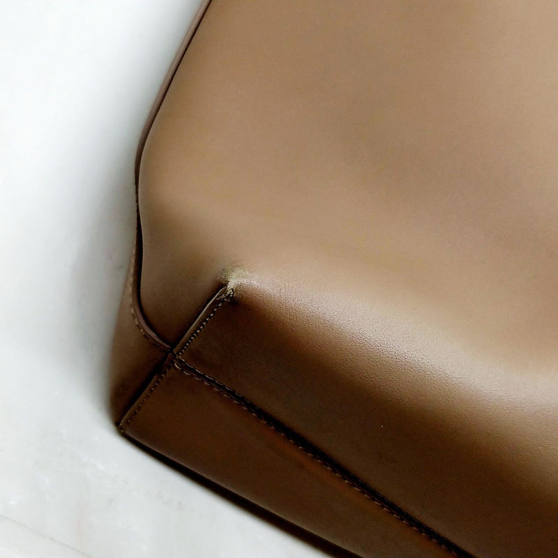 Bvlgari Tote Bag Brown Leather