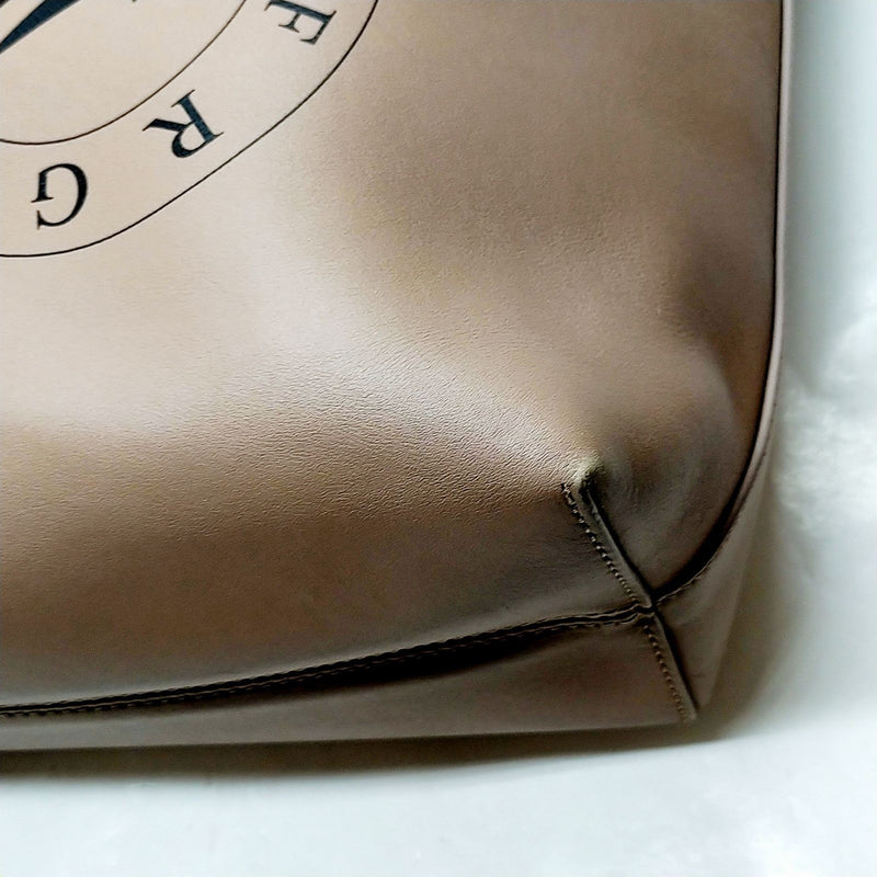 Bvlgari Tote Bag Brown Leather