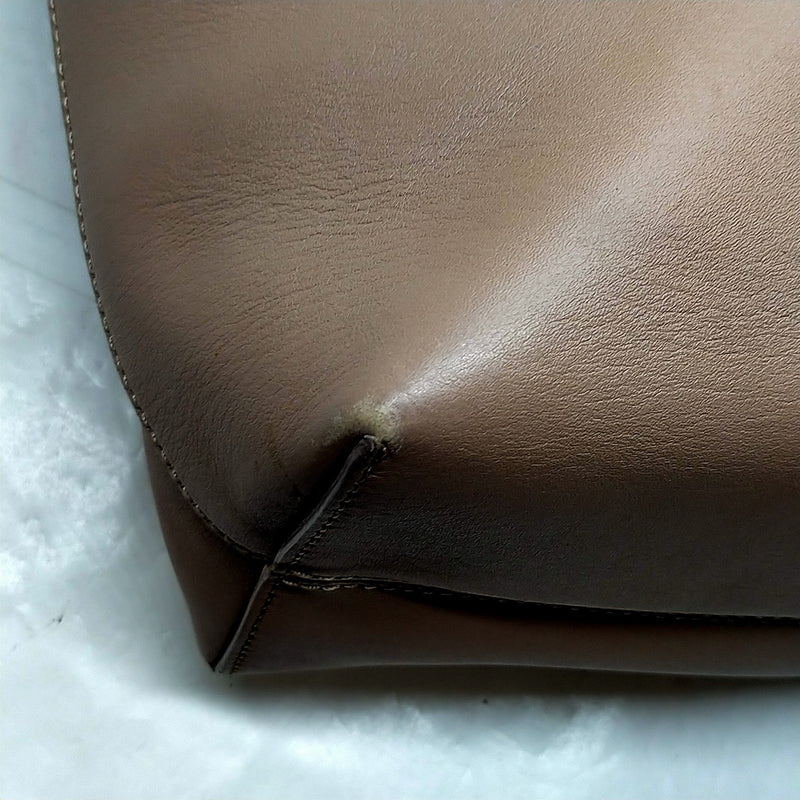 Bvlgari Tote Bag Brown Leather