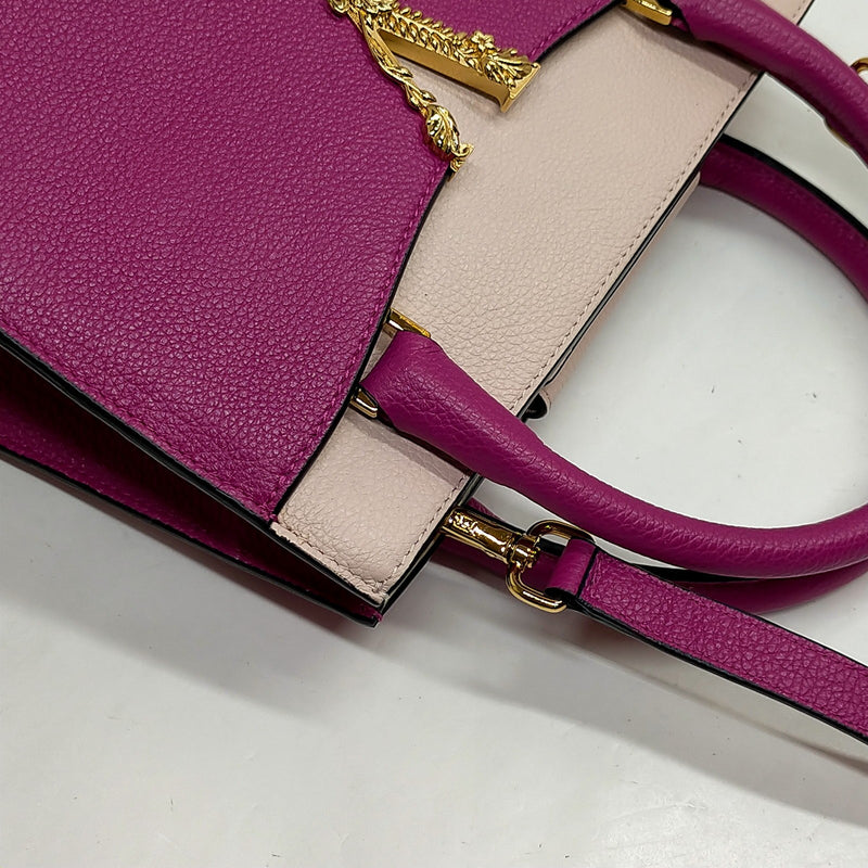 Versace Hand Bag Purple Leather