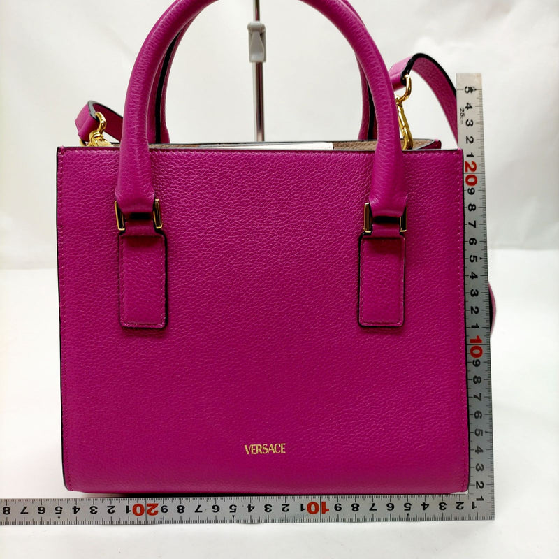 Versace Hand Bag Purple Leather
