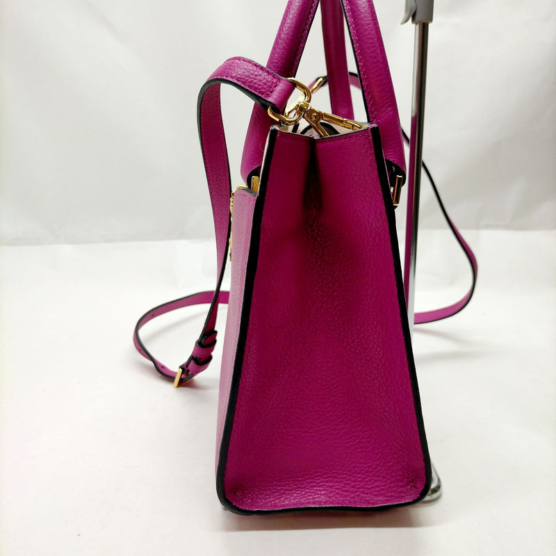 Versace Hand Bag Purple Leather