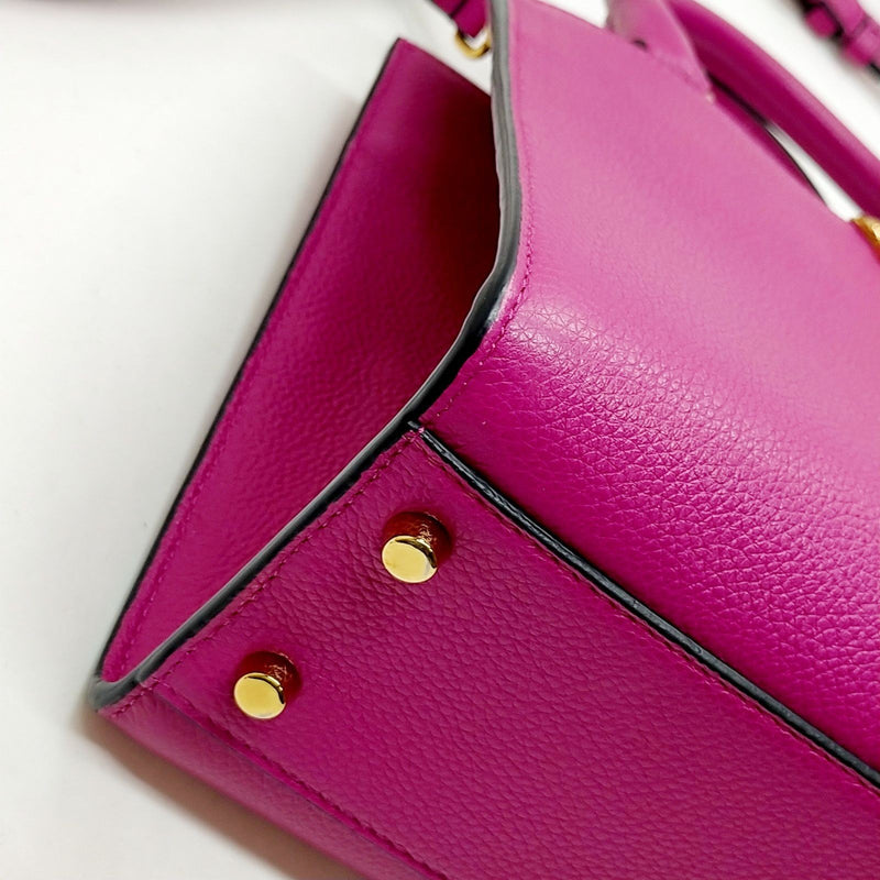 Versace Hand Bag Purple Leather