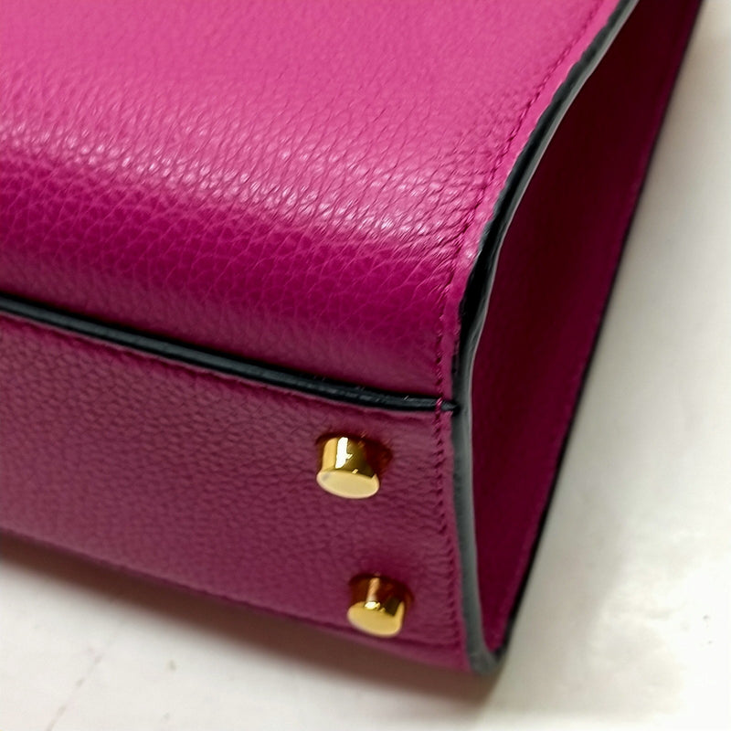 Versace Hand Bag Purple Leather