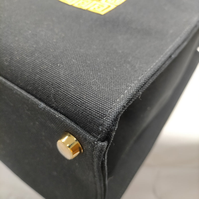 Fendace Tote Bag Versace Black Canvas