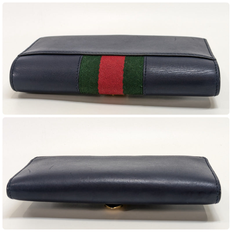 Gucci Sylvie Wallet Leather Sherry Navy