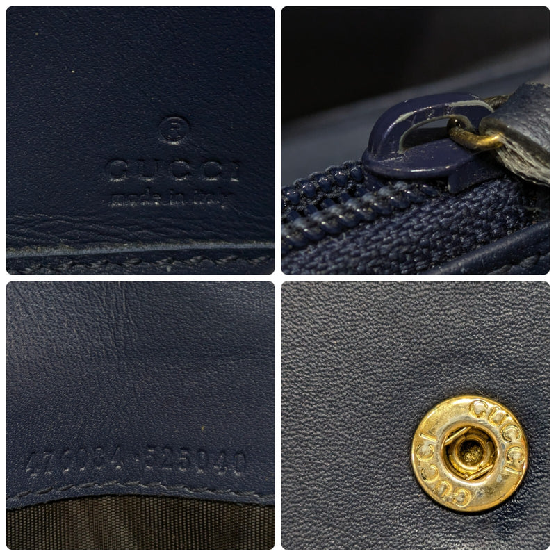 Gucci Sylvie Wallet Leather Sherry Navy