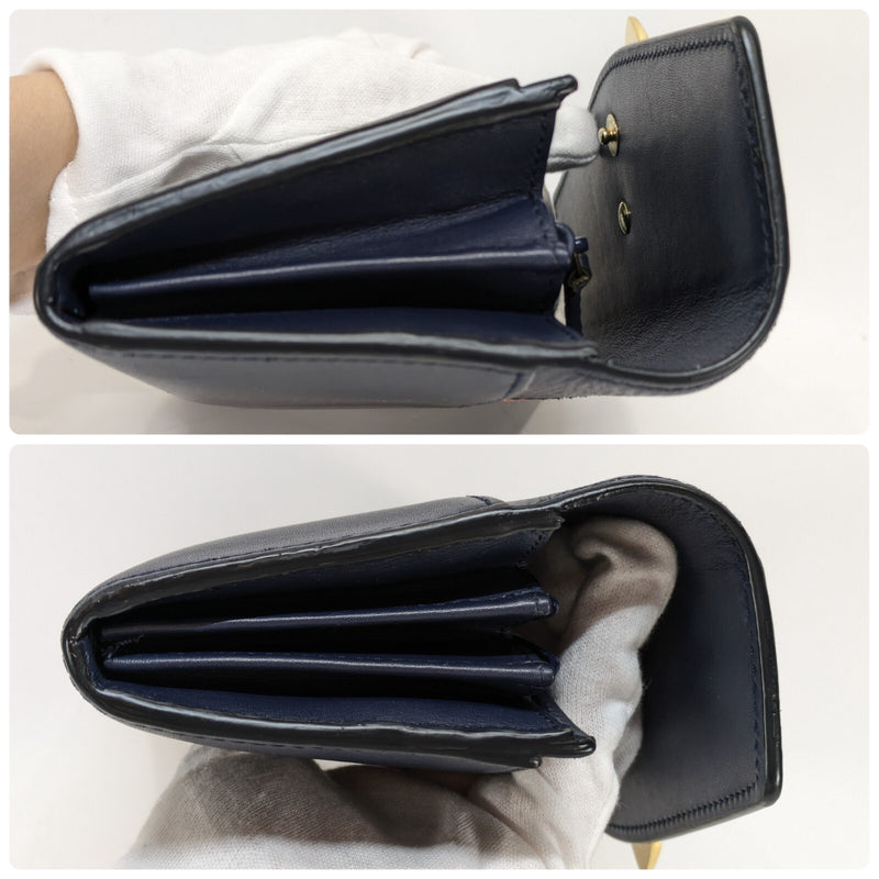 Gucci Sylvie Wallet Leather Sherry Navy
