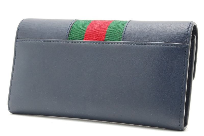 Gucci Sylvie Wallet Leather Sherry Navy