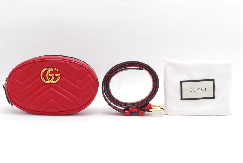 Gucci Marmont Waist Body Bag Red Calf