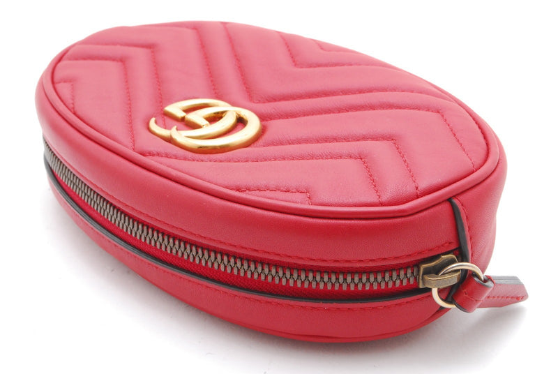 Gucci Marmont Waist Body Bag Red Calf