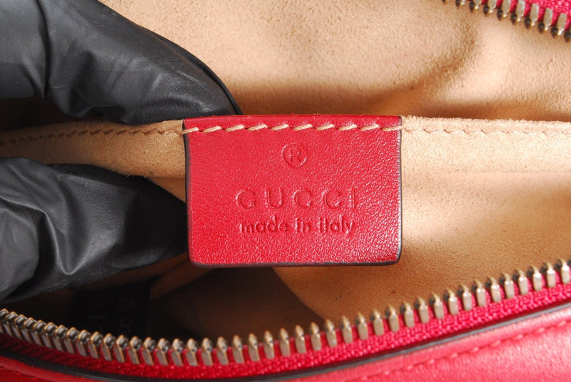 Gucci Marmont Waist Body Bag Red Calf