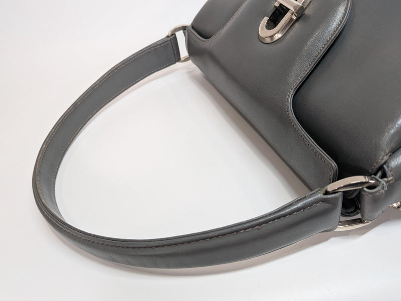 Vintage Gucci Handbag Top Handle Gray