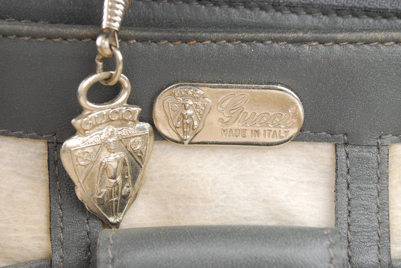 Vintage Gucci Handbag Top Handle Gray
