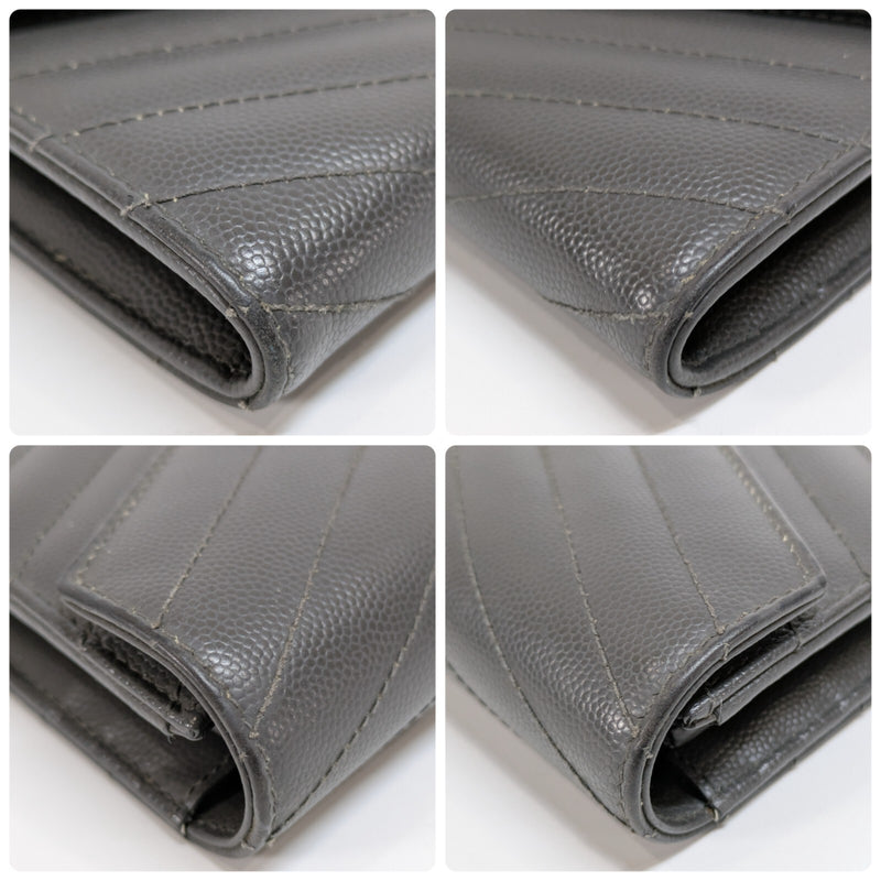 Saint Laurent Wallet Purse Ysl Leather V