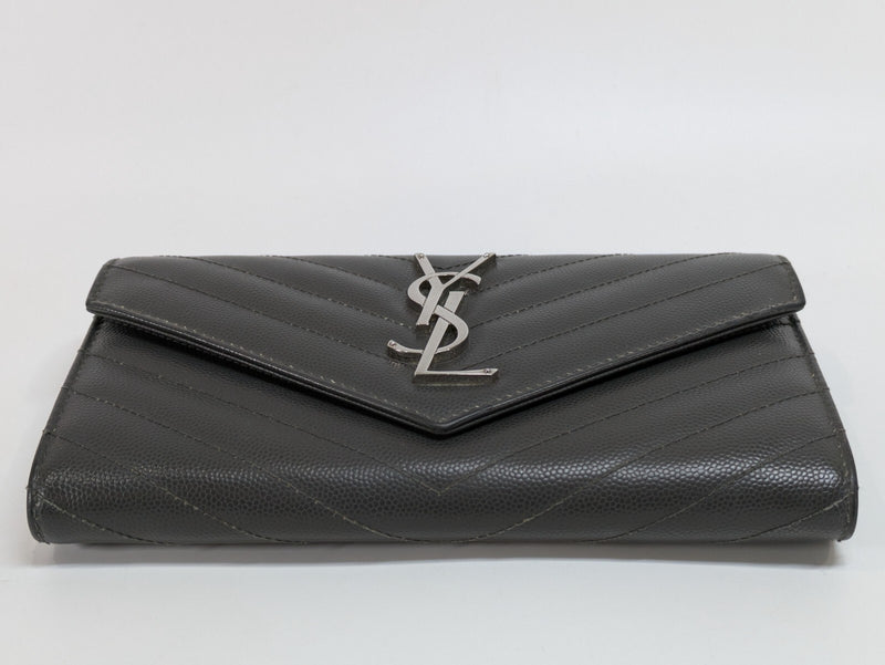 Saint Laurent Wallet Purse Ysl Leather V