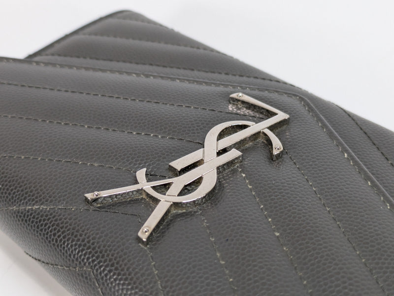 Saint Laurent Wallet Purse Ysl Leather V
