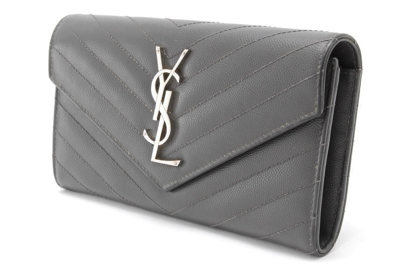 Saint Laurent Wallet Purse Ysl Leather V