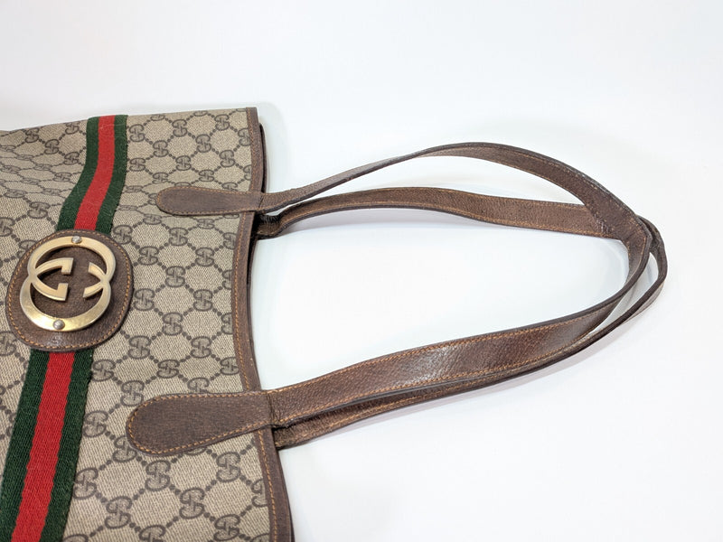 Vintage Gucci Sherry Tote Bag Purse Pvc