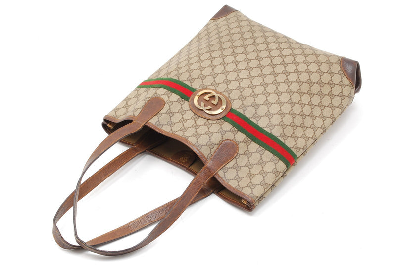 Vintage Gucci Sherry Tote Bag Purse Pvc